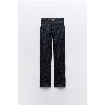 TRF CREASED-EFFECT MID-RISE JEANS