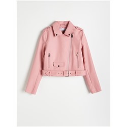 Bikerjacke mit Gürtel