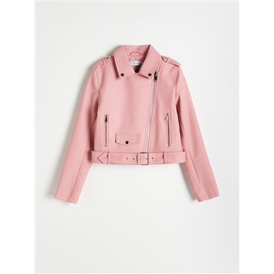 Bikerjacke mit Gürtel