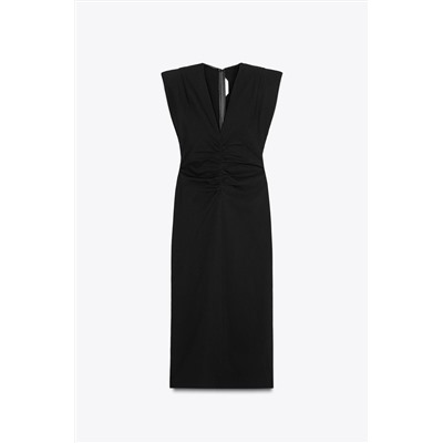 ZW COLLECTION MIDI DRESS WITH PADDED SHOULDERS