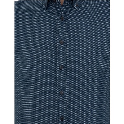Lacivert Regular Fit Uzun Kollu Gömlek