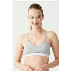 U.S. Polo Assn. Kadın Gri Melanj Cup Lu Büstiyer US.01.66116