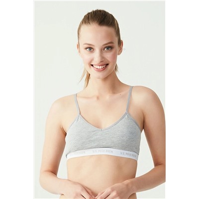 U.S. Polo Assn. Kadın Gri Melanj Cup Lu Büstiyer US.01.66116