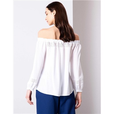Beyaz Crop Top Bluz