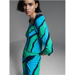 Bluse mit abstraktem Print