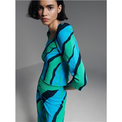 Bluse mit abstraktem Print