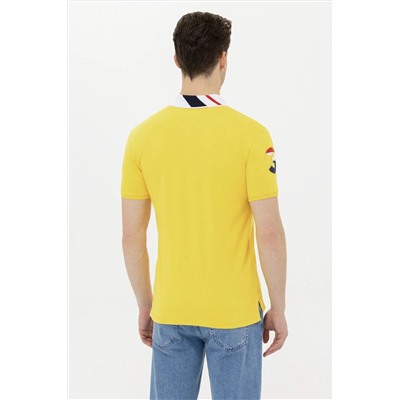 Erkek Koyu Sarı Basic Polo Yaka Tişört