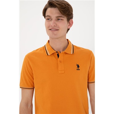 Erkek Regular Fit Polo Yaka Kiremit Basic Tişört