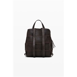Mochila trenzada efecto piel mini