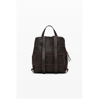 Mochila trenzada efecto piel mini