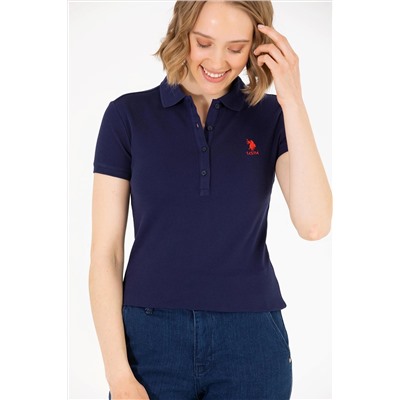 Kadın Lacivert Basic Polo Yaka Tişört