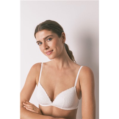 Sujetador CHARMING relleno encaje blanco