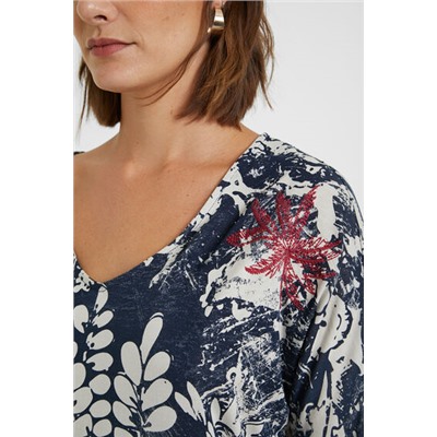 Camiseta jacquard floral