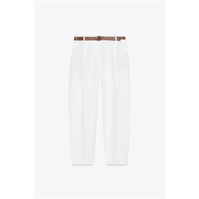 PANTALON RECTO CON LINO CINTURÓN
