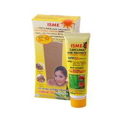 Солнцезащитный осветляющий крем для лица с куркумой Spf 50 Pa+++ от Isme 20 ml /Isme Curcuma Sun Protect Facial Sunscreen Sunblock Whitening Cream Spf 50 Pa+++ 20 ml