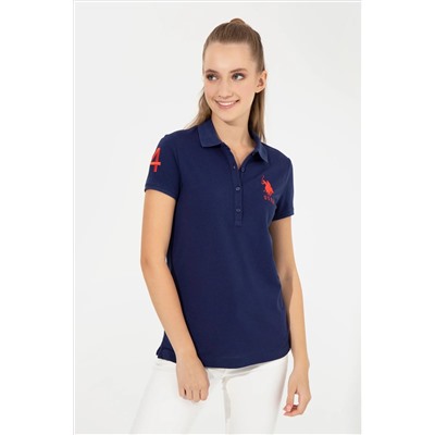 Kadın Lacivert Basic Polo Yaka Tişört