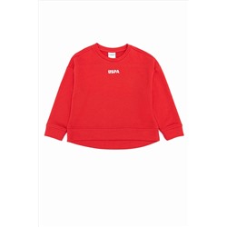 Çocuk Kırmızı Basic Bisiklet Yaka Sweatshirt