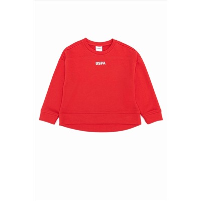 Çocuk Kırmızı Basic Bisiklet Yaka Sweatshirt