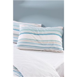 Sorel King Size %100 Pamuk Ranforce Baskılı Nevresim Takımı - Turkuaz