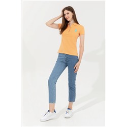 Kadın Turuncu Basic Polo Yaka Tişört