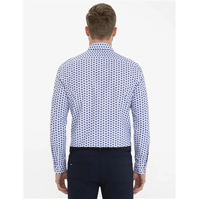 Lacivert Slim Fit Uzun Kollu Gömlek