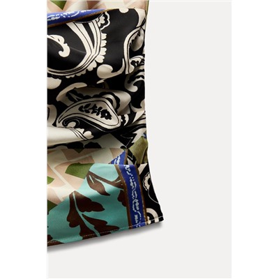 PATCHWORK PRINT SATIN TOP