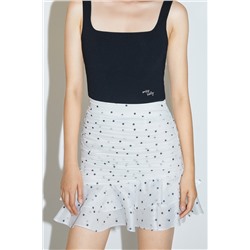 Falda avolantada Blanco y negro