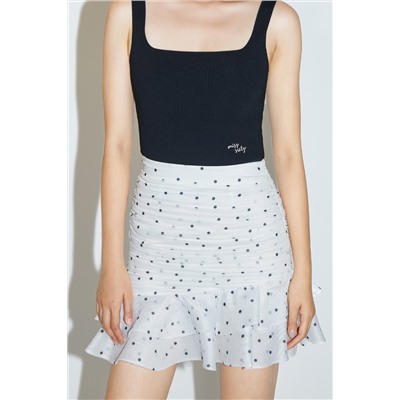 Falda avolantada Blanco y negro