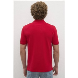 Erkek Kırmızı Polo Yaka Basic T-Shirt