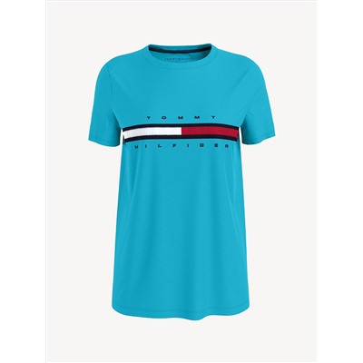 TOMMY HILFIGER FLAG STRIPE LOGO T-SHIRT