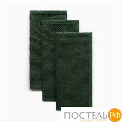 Набор декоративных салфеток Этель Green 30х30см., 3шт., 100%хл. 10400895