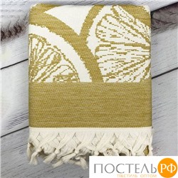 PL003/011-G Пляжное полотенце пештемаль 100% хлопок Limon желтое (90*170)