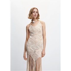 Vestido crochet flecos