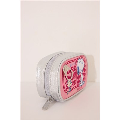 Monedero Snoopy rosa metalizado