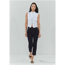 Jeans capri abertura lateral