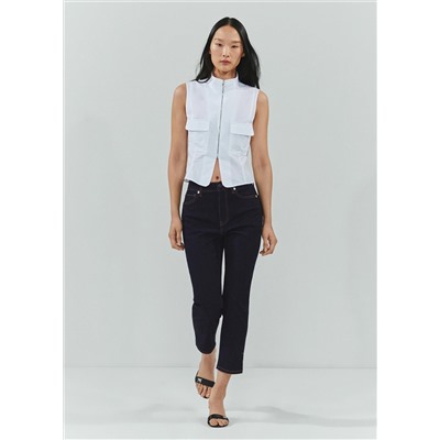 Jeans capri abertura lateral