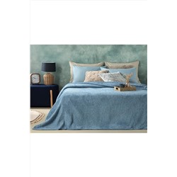 English Home Melange Pamuklu King Size Battaniye 220x240 Cm Lacivert- Mavi TYC00680726776