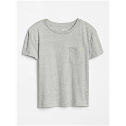 Kids Embroidered Pocket Short Sleeve T-Shirt