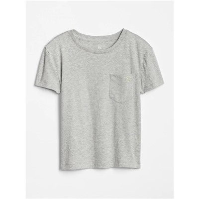 Kids Embroidered Pocket Short Sleeve T-Shirt