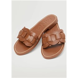 Sandalia trenzada piel -  Mujer | MANGO OUTLET Melilla