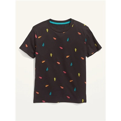 Vintage Short-Sleeve Printed Tee for Boys