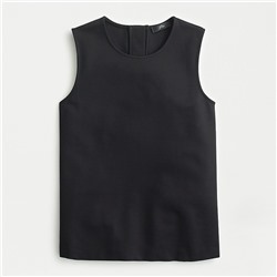 Jeweled button-back ponte top