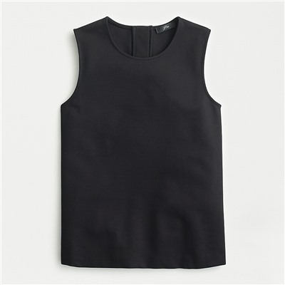 Jeweled button-back ponte top