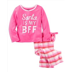2-Piece Santa Neon PJs