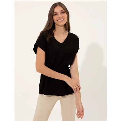 Siyah Comfort Fit Bluz