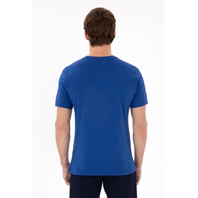 Erkek Regular Fit Bisiklet Yaka Saks Basic Tişört