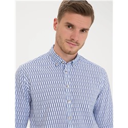 Lacivert Regular Fit Uzun Kollu Gömlek