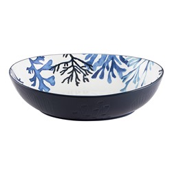 Салатник, 32х26 см, 3 л, керамика К, белый, овальный, Синие кораллы, Blue Coral, 63291