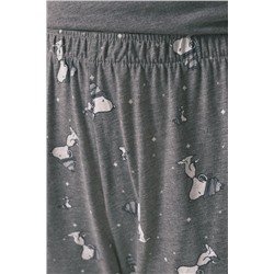 Pijama largo manga corta 100% algodón Snoopy