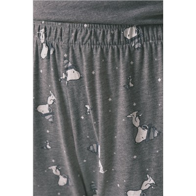 Pijama largo manga corta 100% algodón Snoopy
